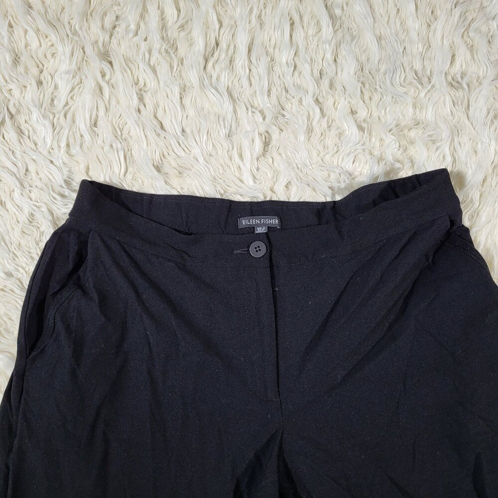 Eileen Fisher Wide Leg Black Pants - Size 10 - Picture 5 of 16